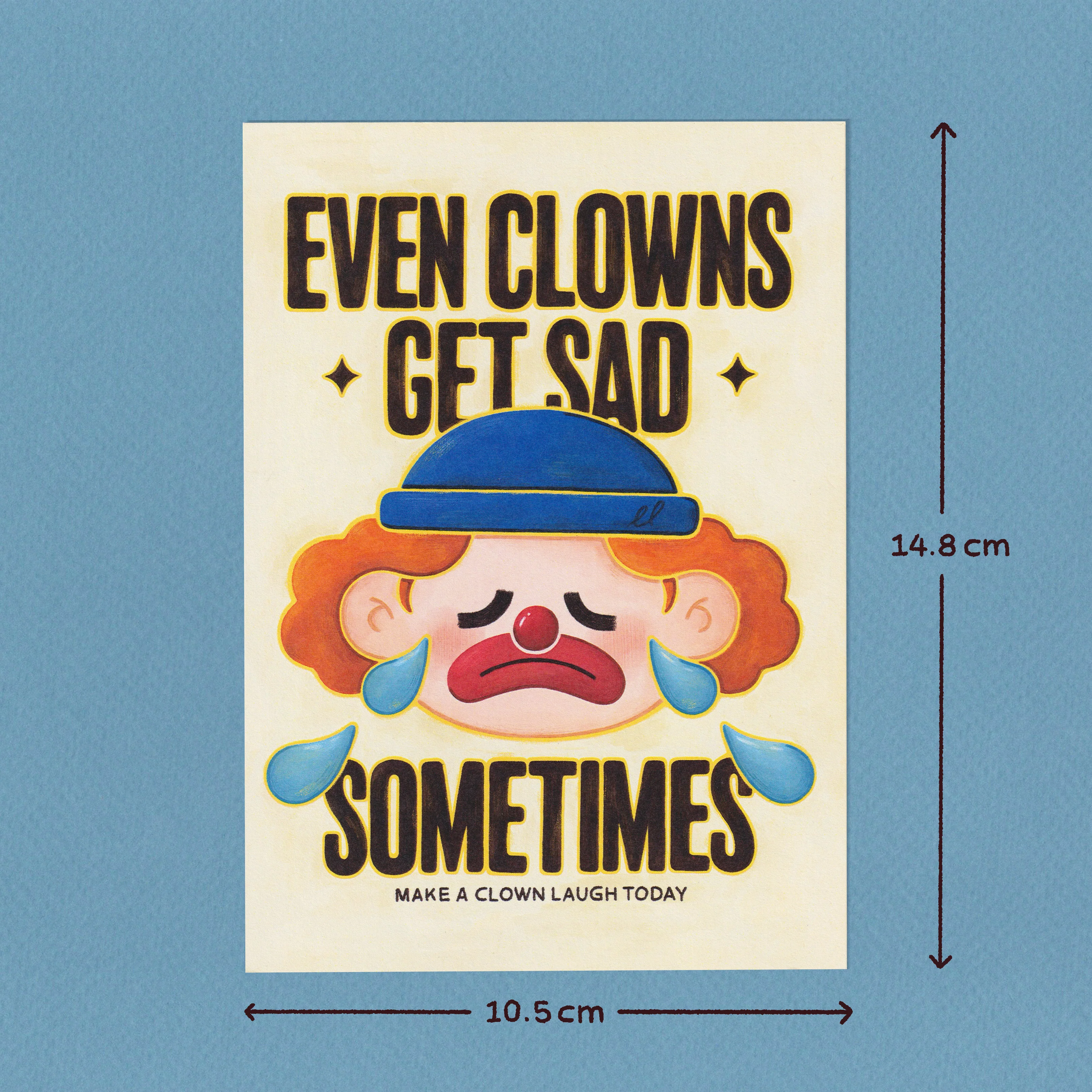 Sad Clown Postcard - Image 3
