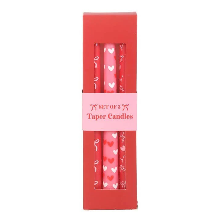 Set of 3 Girl Gang Bow and Heart Taper Candles - Image 3