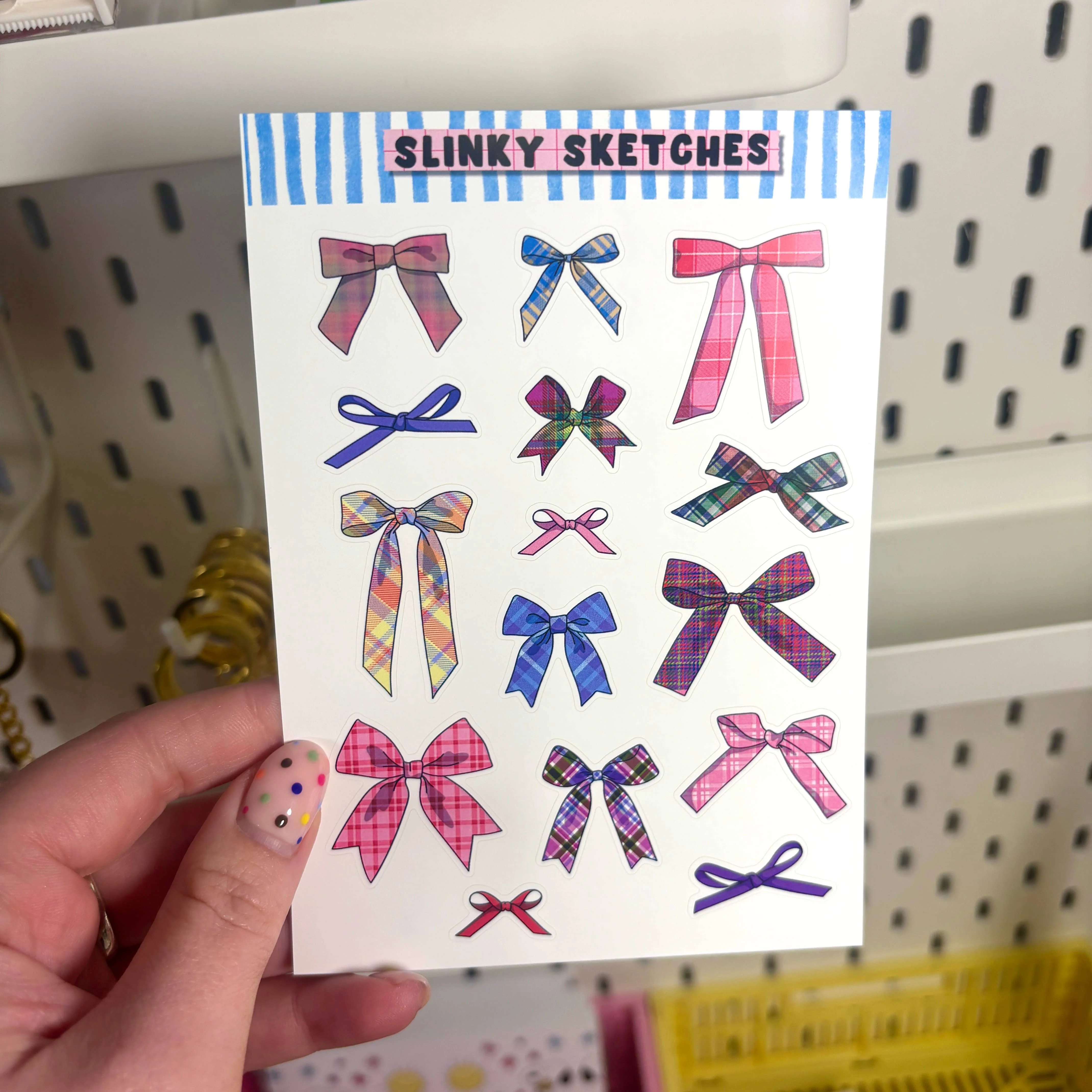 Tartan Bows A6 Matte Sticker Sheet