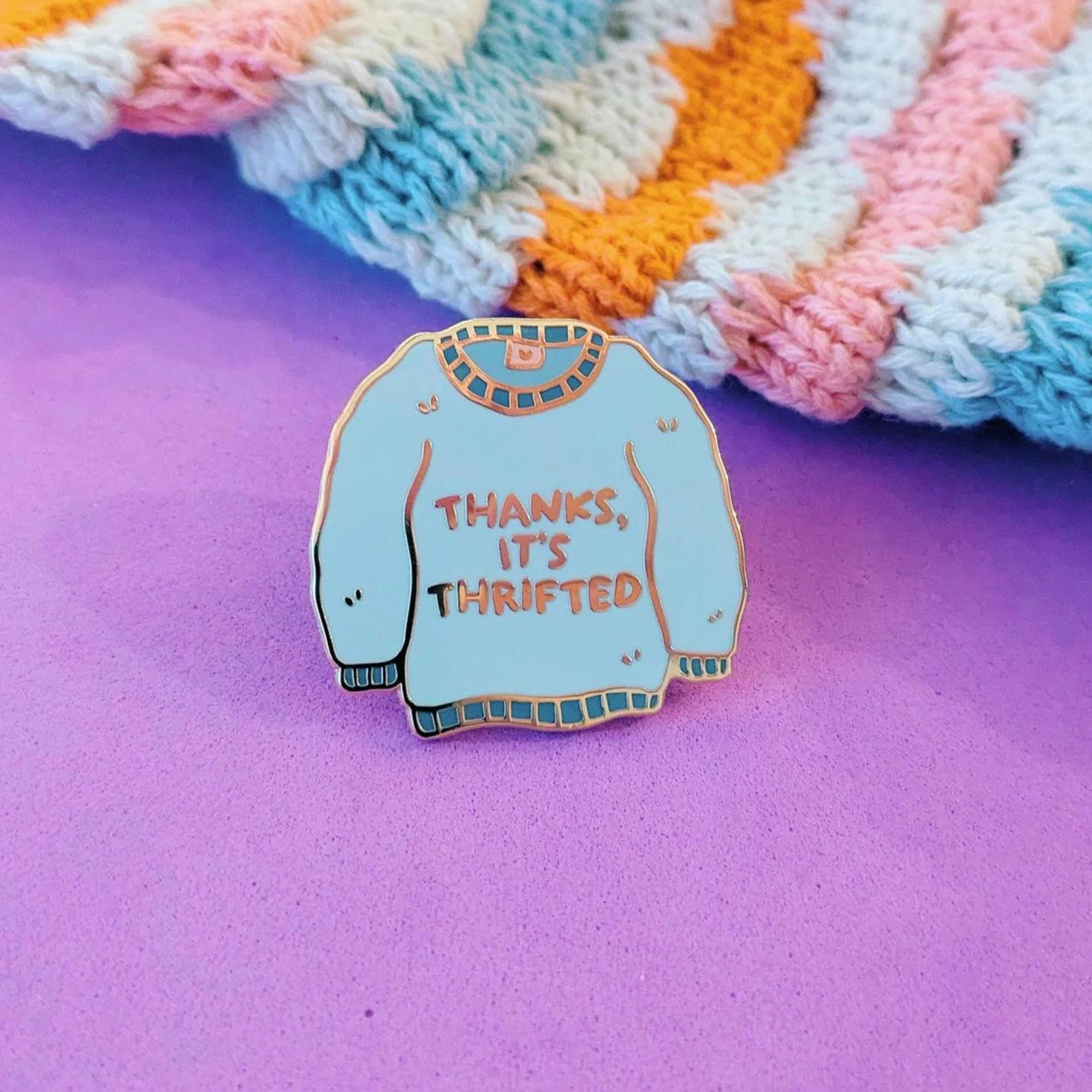 Thanks, It's Thrifted! Enamel Pin - Image 3