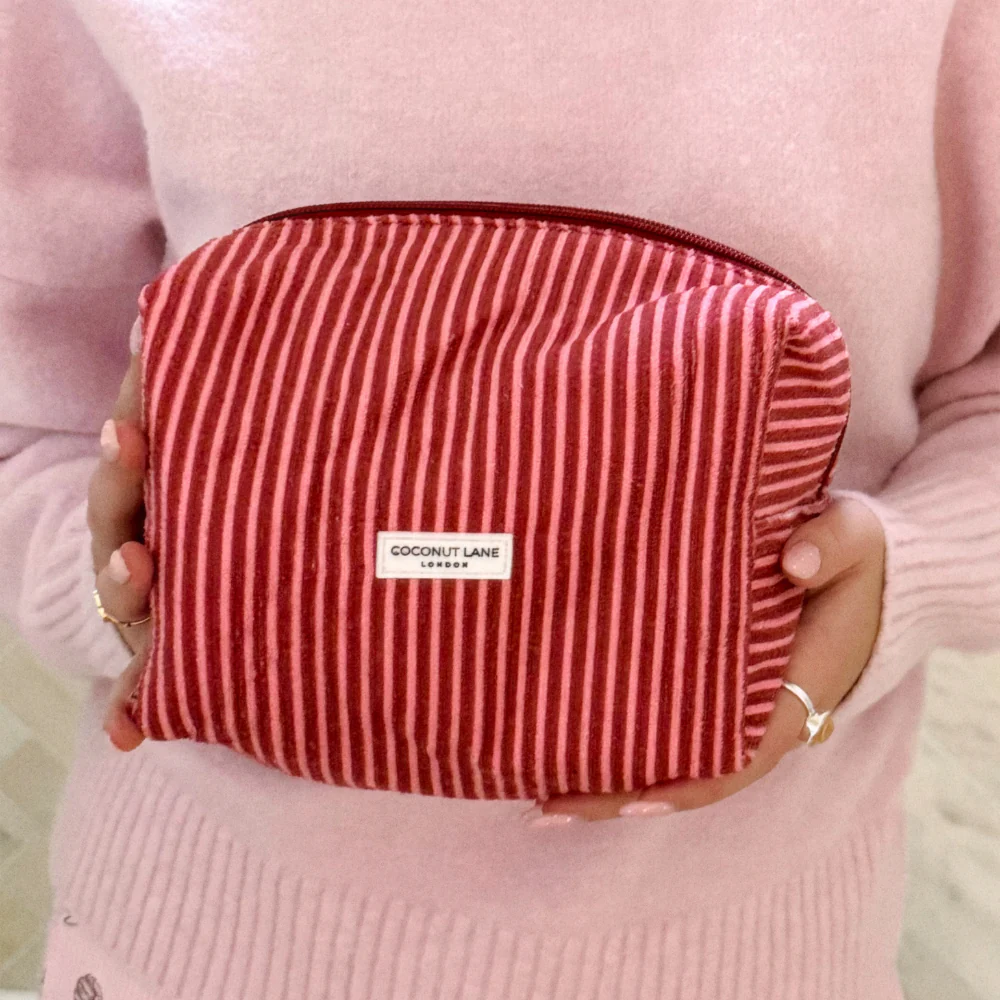 Towel Makeup Bag - Mulberry Stripes - Image 2