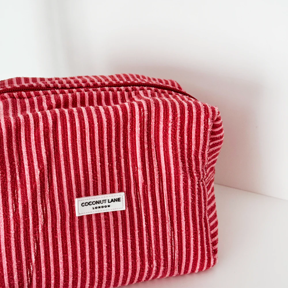 Towel Makeup Bag - Mulberry Stripes - Image 3