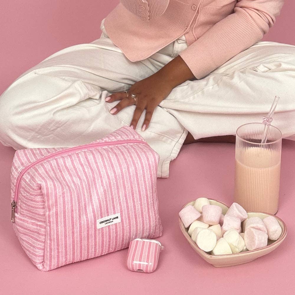 Towel Makeup Bag - Powder Stripe - Image 2