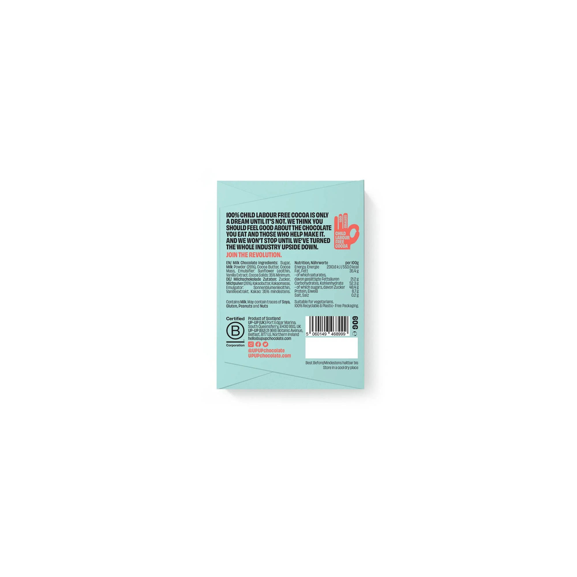 UP-UP Milk Chocolate Bar 60g | Ethical | High ROS - Image 4