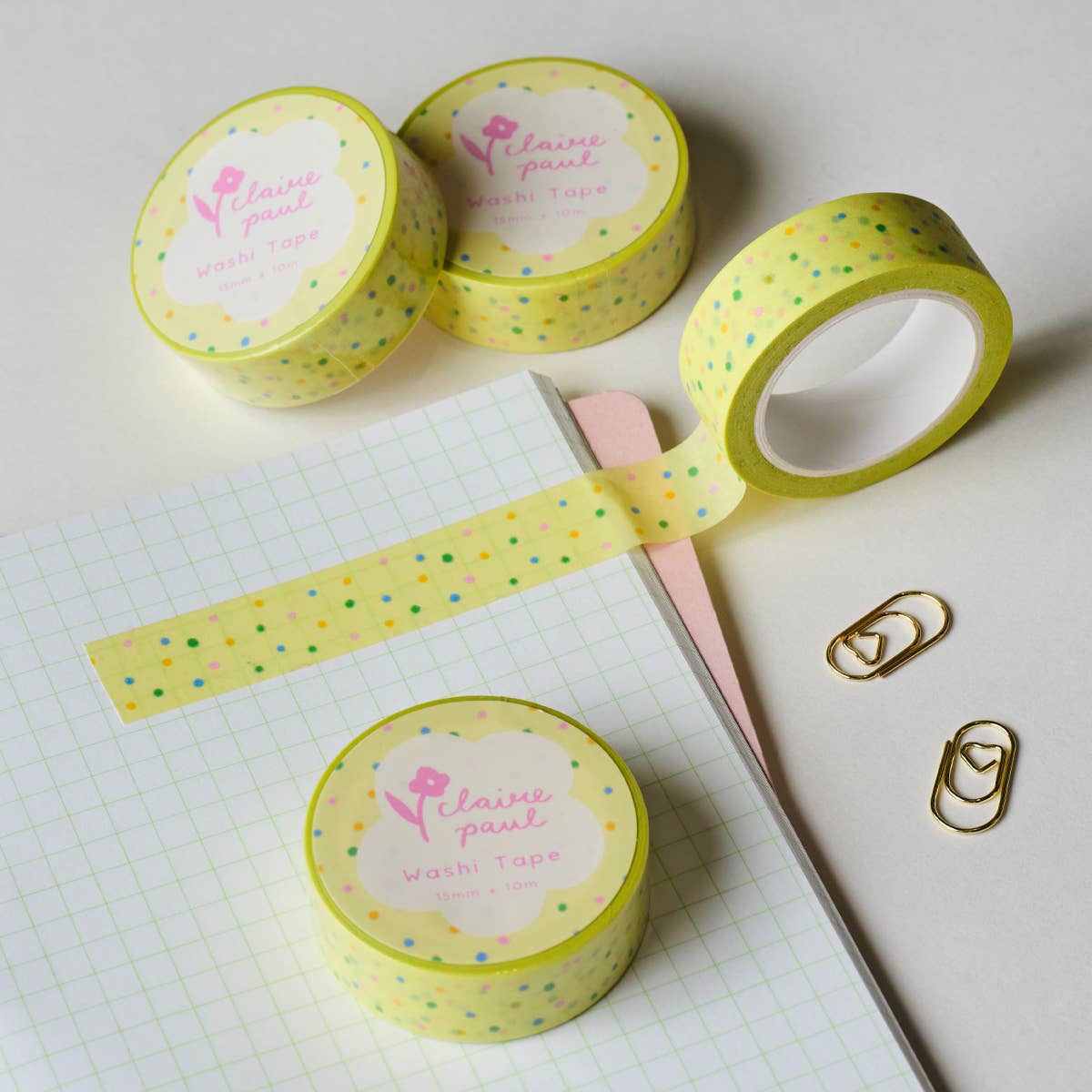 Yellow Polka Dots Washi Tape - Image 3